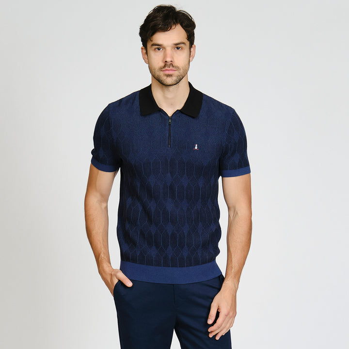 Polo Jaquard Novelty Cierre 1/4