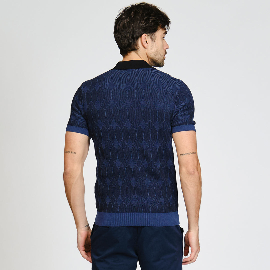 Polo Jaquard Novelty Cierre 1/4