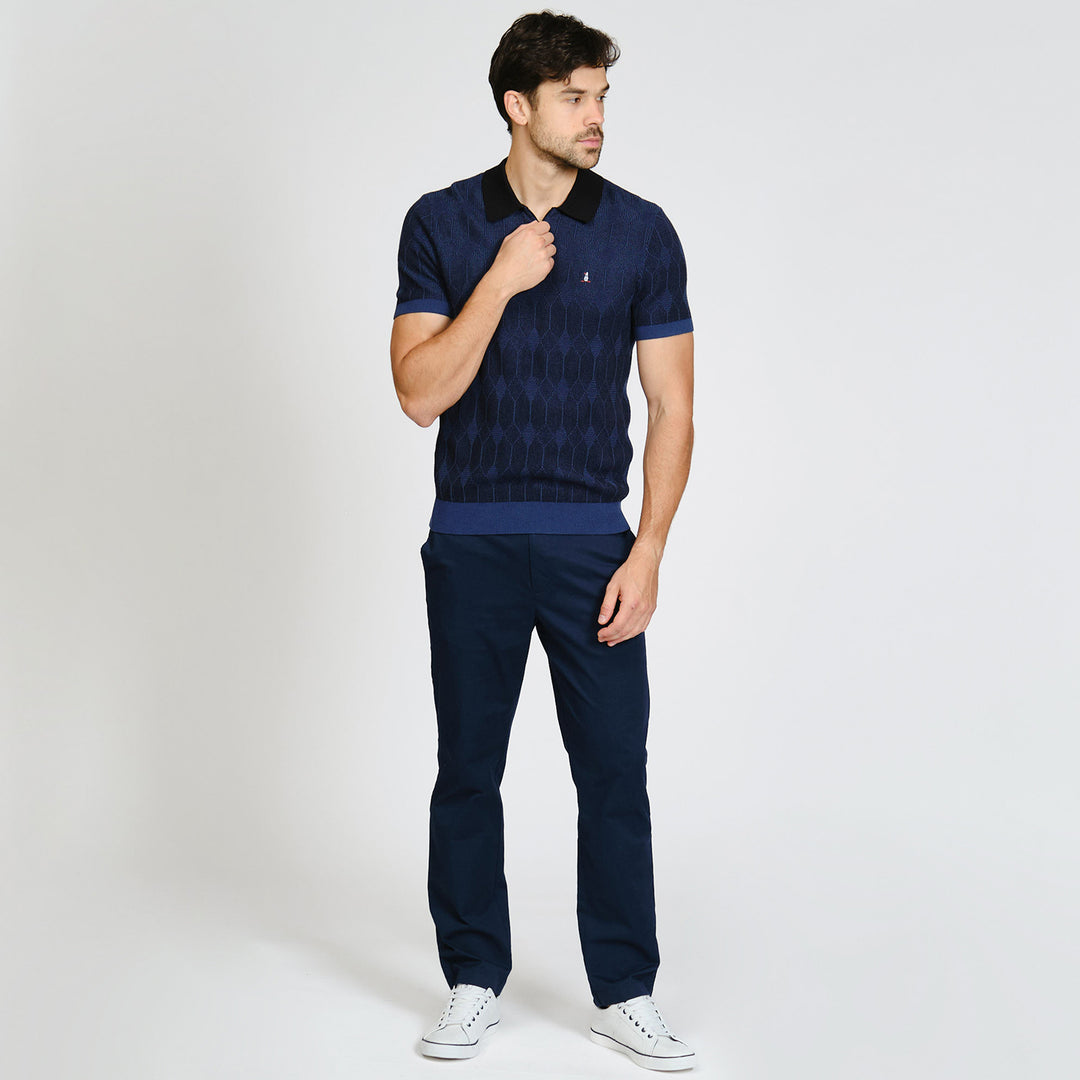 Polo Jaquard Novelty Cierre 1/4