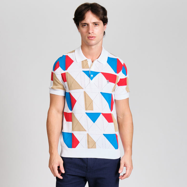 Polo De Algodón Con Jacquard Multicolor