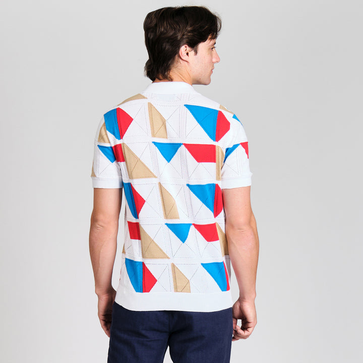 Polo De Algodón Con Jacquard Multicolor