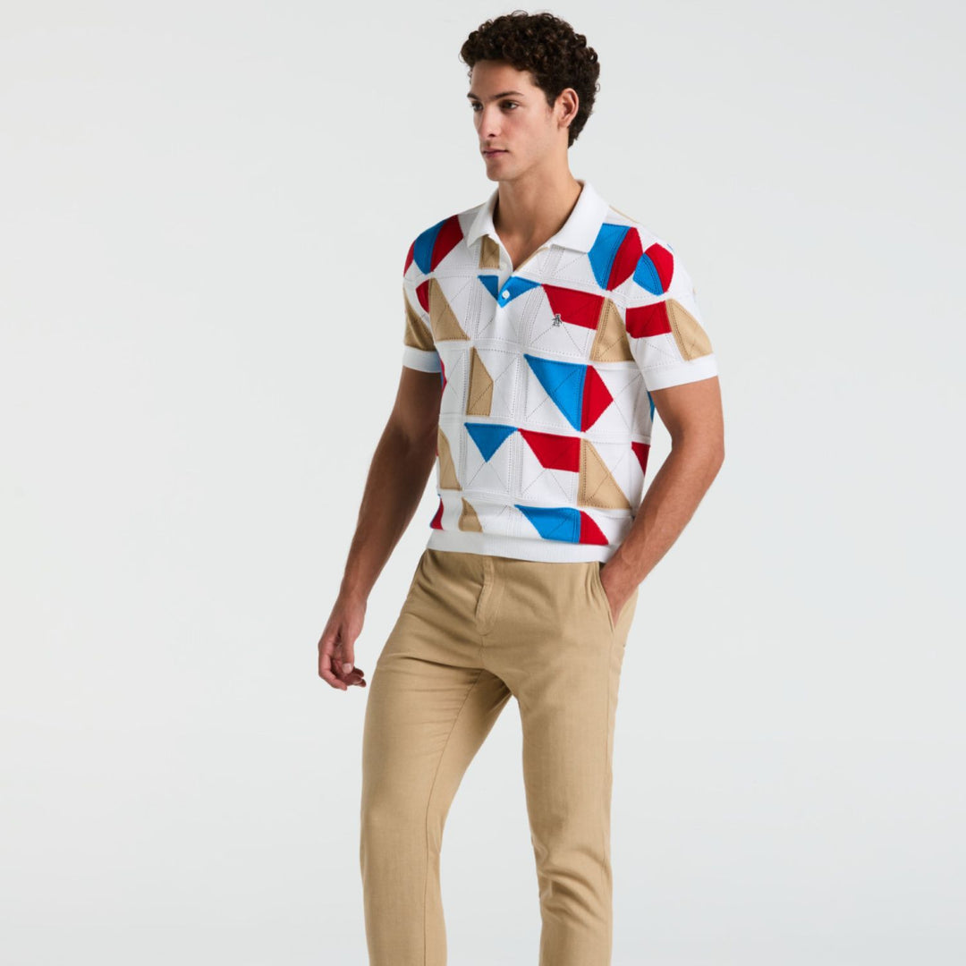 Polo De Algodón Con Jacquard Multicolor