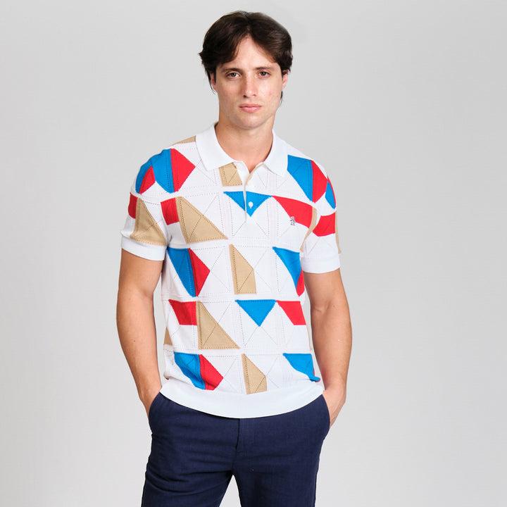Polo De Algodón Con Jacquard Multicolor