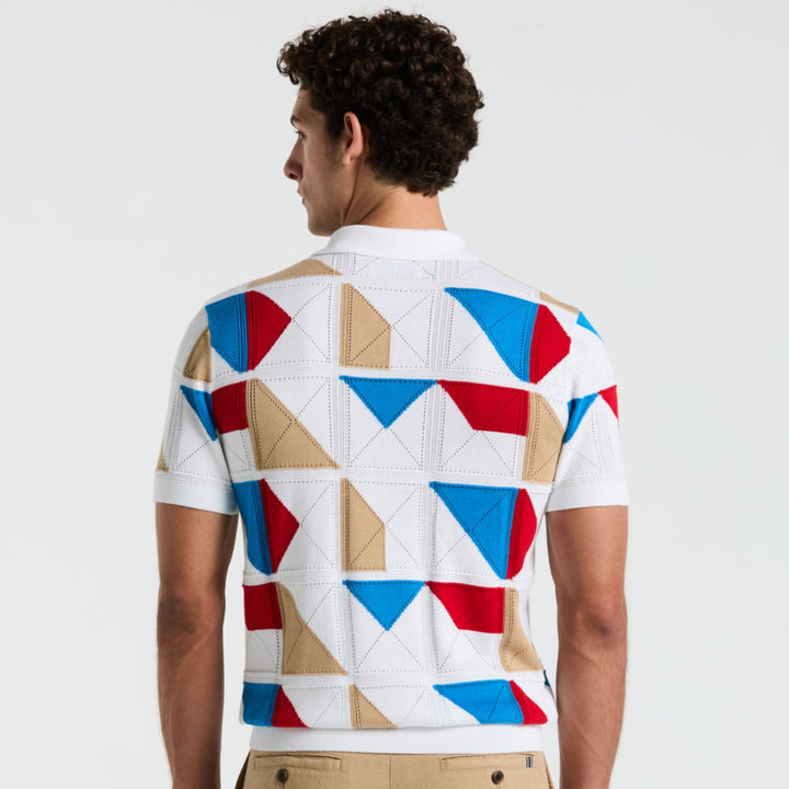 Polo De Algodón Con Jacquard Multicolor
