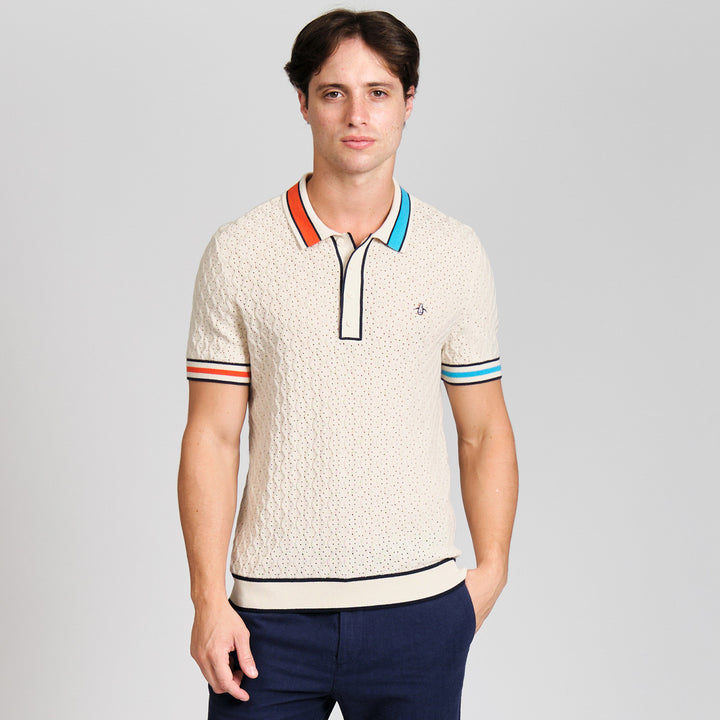 Polo De Punto De Algodón Con Canalé En Bloque
