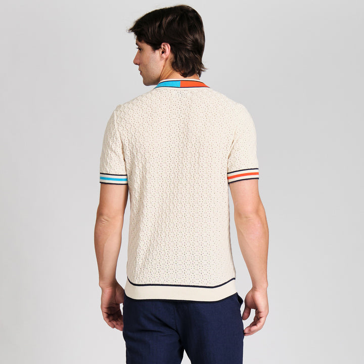 Polo De Punto De Algodón Con Canalé En Bloque