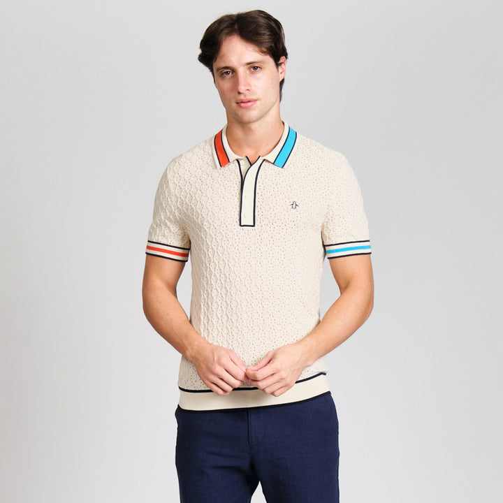 Polo De Punto De Algodón Con Canalé En Bloque