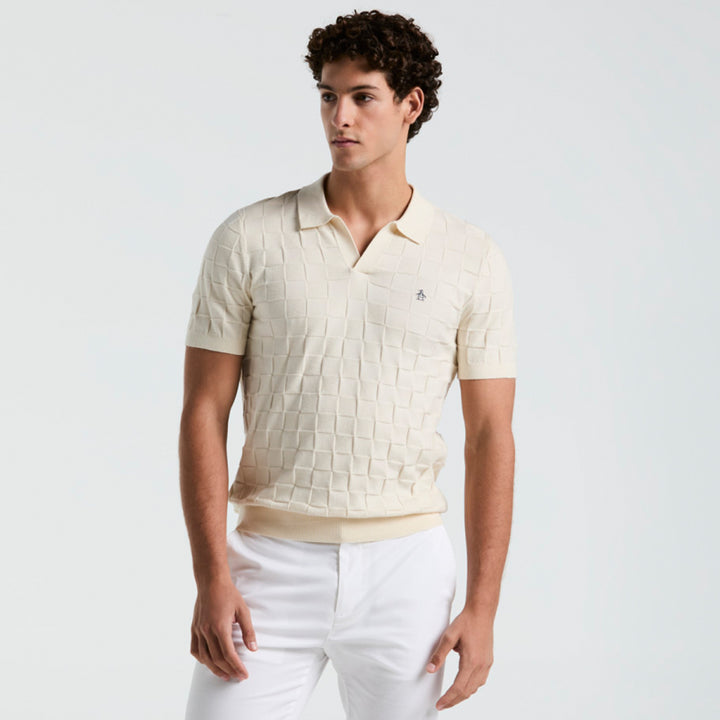 Polo De Algodón Con Jacquard Johnny Collar - Original Penguin México