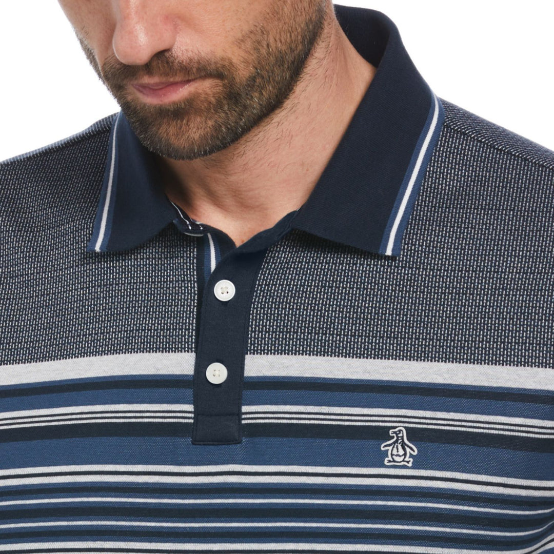 Polo Con Jacquard Y Franjas En Pecho