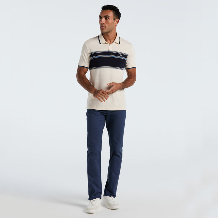 Polo De Algodón Con Franja En Pecho