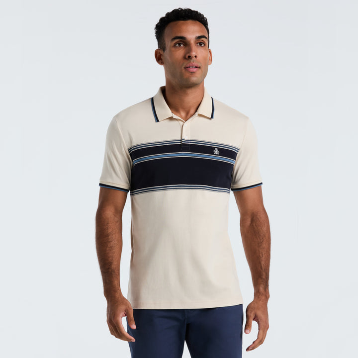 Polo De Algodón Con Franja En Pecho