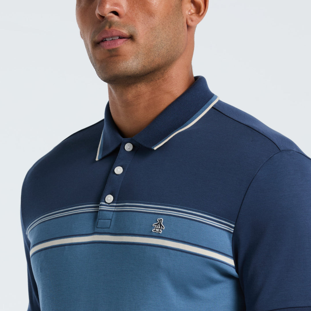 Polo De Algodón Con Franja En Pecho
