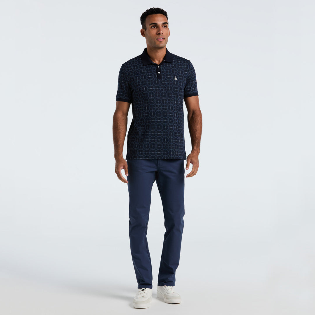 Polo De Doble Punto Con Jacquard En Circulos