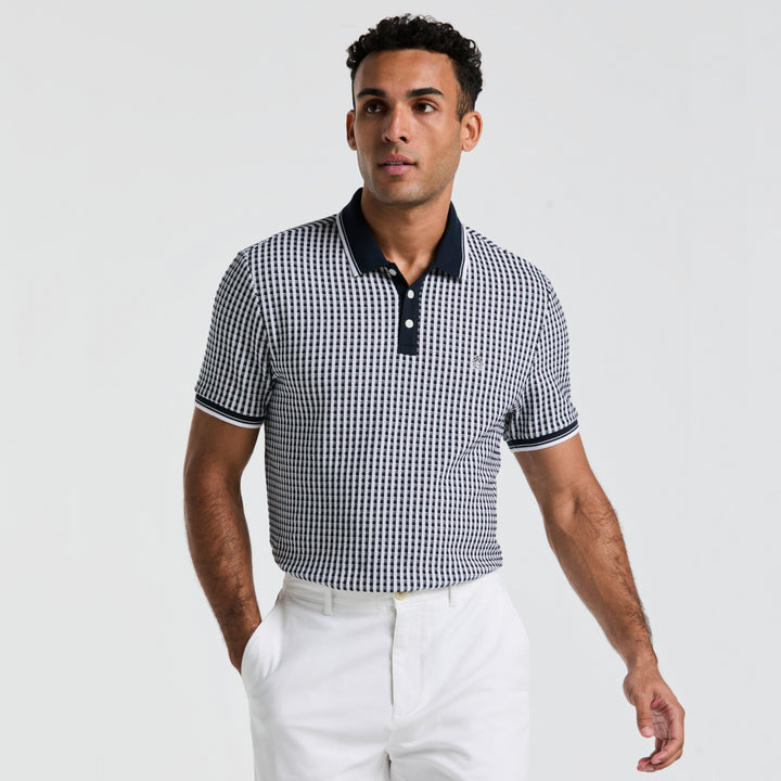 Polo De Algodón Con Jacquard En Contraste