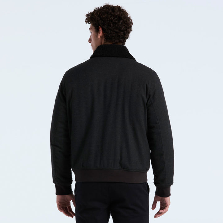 Chamarra Bomber Faux Con Cuello Mandala