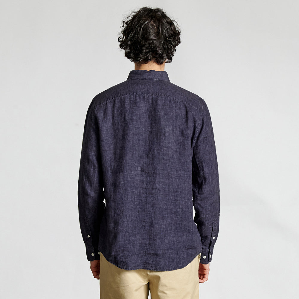Camisa Manga Larga Lino Delave Con Bolsillo - Original Penguin México