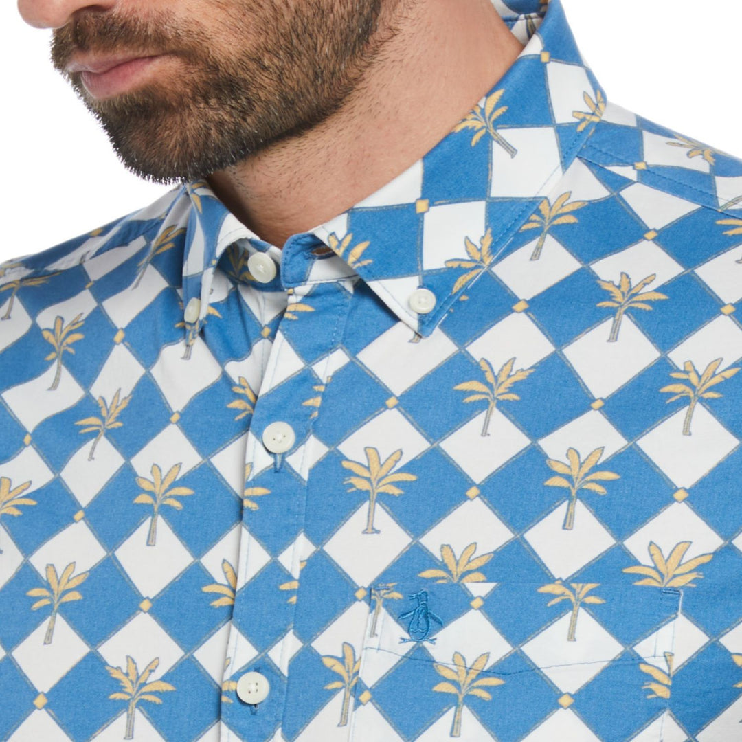 Camisa Manga Corta Con Estampado De Palmeras