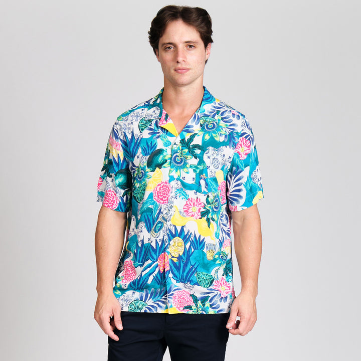 Camisa Manga Corta En Viscosa Floral