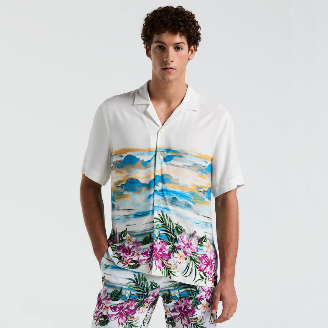 Camisa Manga Corta En Viscosa Hibiscus - Original Penguin México