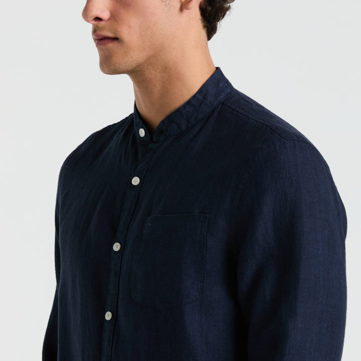 Camisa Manga Larga Cuello Mao