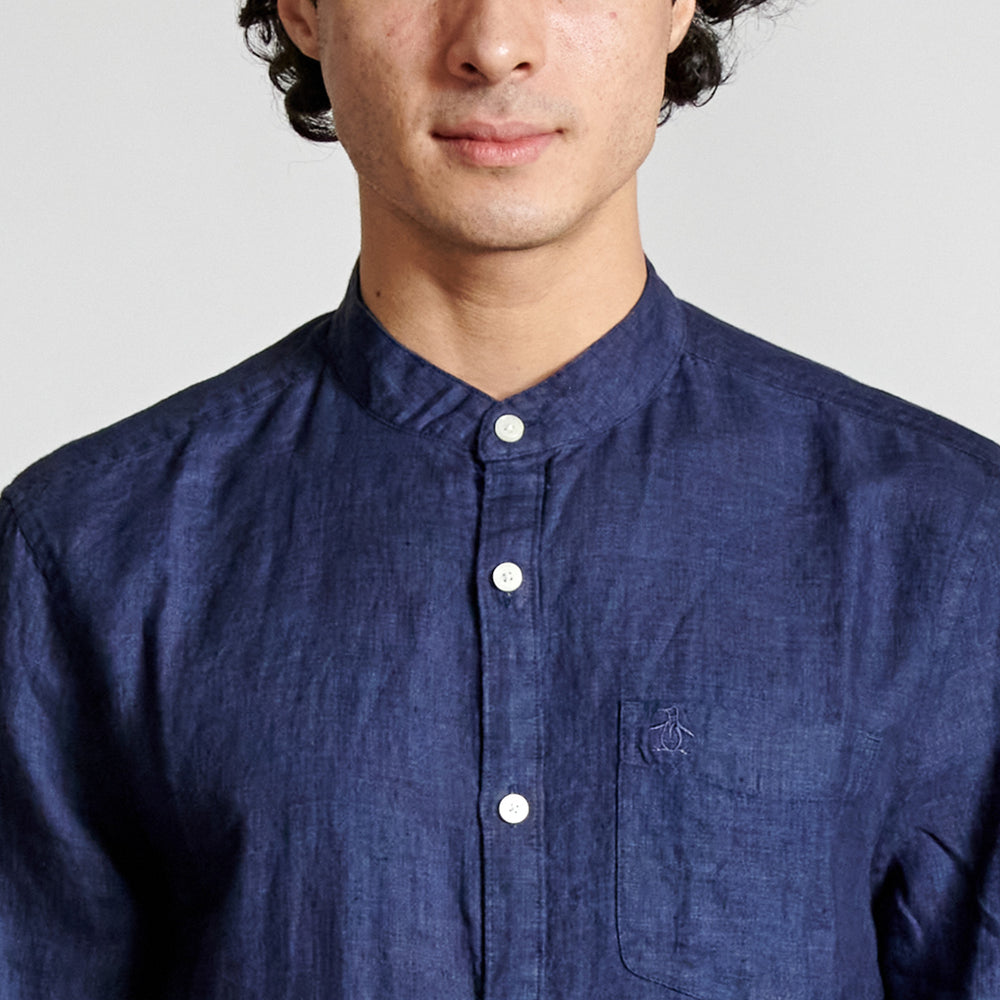 Camisa Manga Larga Cuello Mao - Original Penguin México