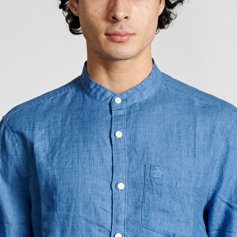 Camisa Manga Larga Cuello Mao - Original Penguin México