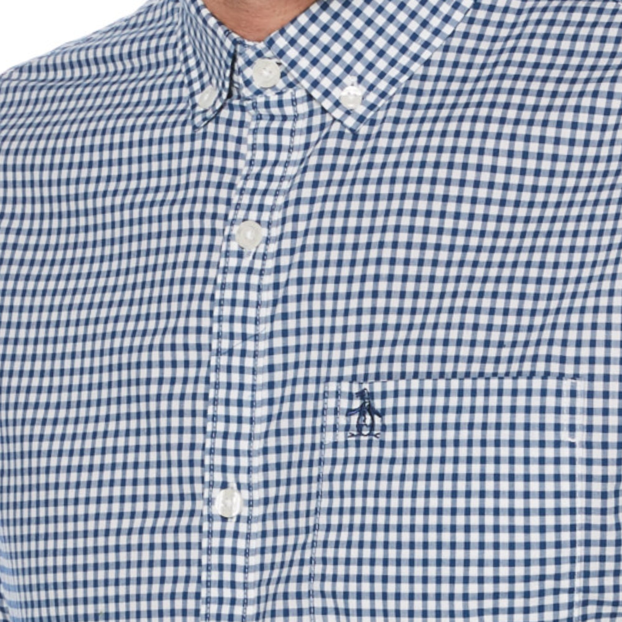 Camisa Manga Larga Gingham Azul